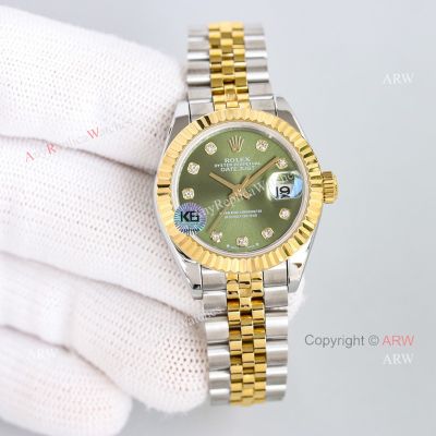 Clean Factory Rolex Datejust swiss 2671 Green Face Watch 40mm 